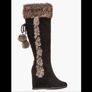 Cynthia Faux Fur Wedge Boot